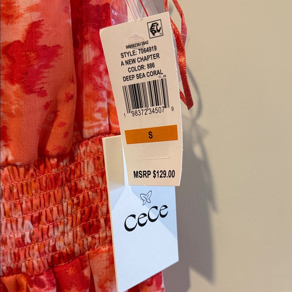 CeCe Floral Midi Dress - Red and Pink - Picture 2 of 4